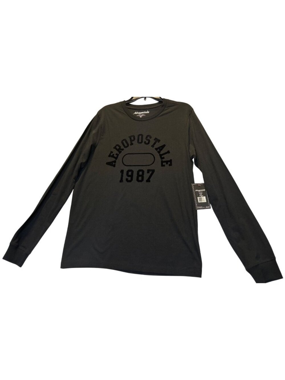 Aeropostale Mens Size Large Long Sleeve Graphic T-Shirt Black